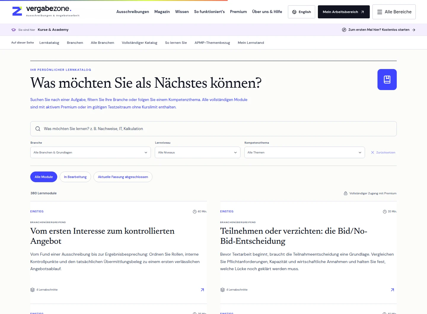 Arbeitsbereich: Lernen mit einem konkreten Ergebnis.