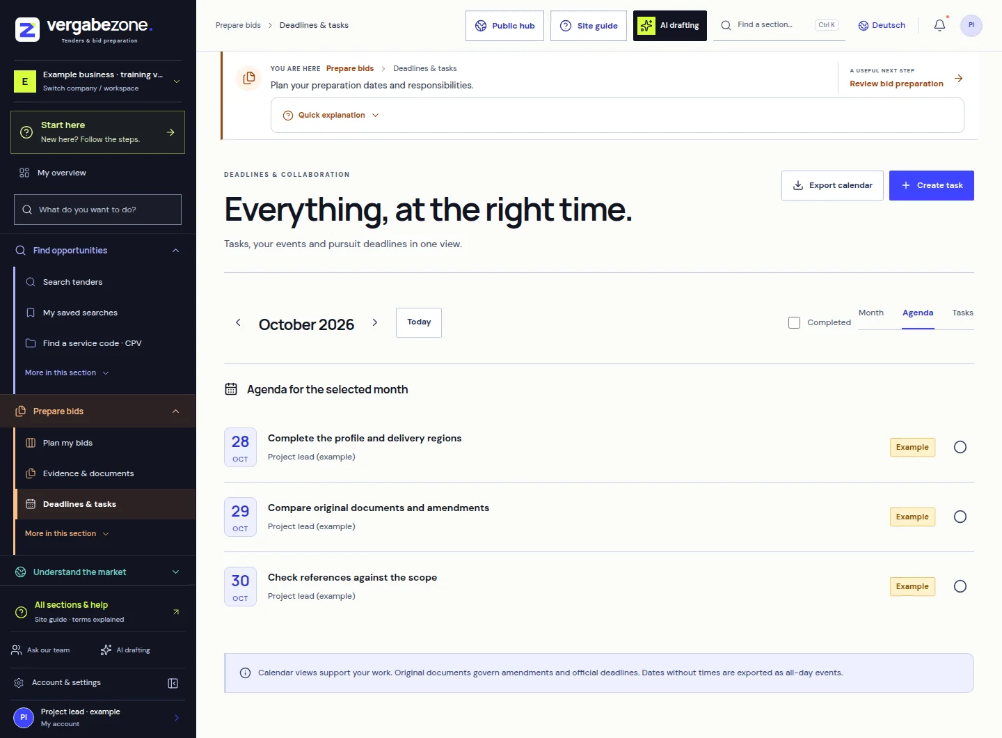 Workspace: One deadline. A plan with a buffer.